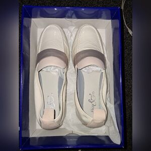 Bos. & Co. White Leather Loafers